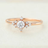 Round Cluster Lab-Grown Diamond Engagement Ring