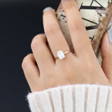 Emerald Solitaire Lab-Grown Diamond Engagement Ring