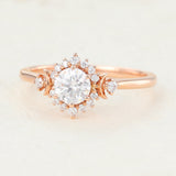 Round Cluster Lab-Grown Diamond Engagement Ring