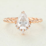 Pear Cluster & Twisted Shank Lab-Grown Diamond Engagement Ring