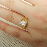 Stunning 1.0 - 2.0 CT Emerald Moissanite Engagement Ring With Cluster Design 4