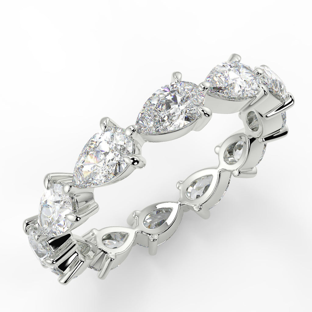 Full Eternity Wedding Band Featuring 2.40 TCW Pear Moissanite 1