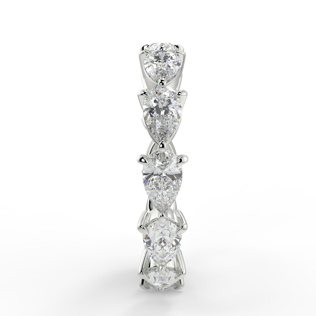 Full Eternity Wedding Band Featuring 2.40 TCW Pear Moissanite 3