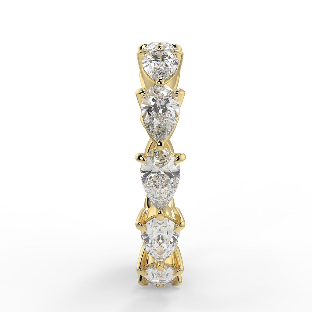 Full Eternity Wedding Band Featuring 2.40 TCW Pear Moissanite 6
