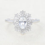Oval Cluster Lab-Grown Diamond Engagement Ring