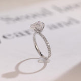 Stunning 1.0 - 2.0 CT Pear Moissanite Engagement Ring with Pave Design 7