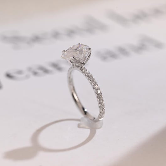 Pear Pave Lab Grown Diamond Engagement Ring