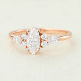Marquise Cluster Lab-Grown Diamond Engagement Ring