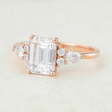 Emerald Cluster Lab-Grown Diamond Engagement Ring