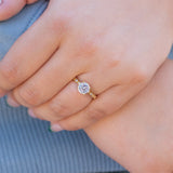 Round Pave Lab Grown Diamond Engagement Ring
