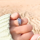 Round Cluster Lab Grown Diamond Engagement Ring