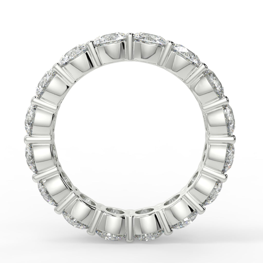 Shared Prong Setting Wedding Band Featuring 3.84 TCW Round Moissanite 2