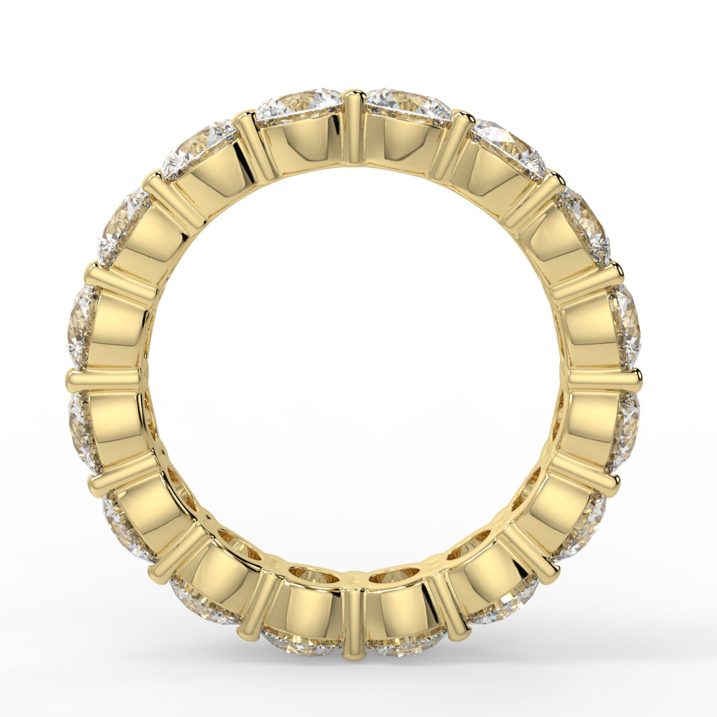 Shared Prong Setting Wedding Band Featuring 3.84 TCW Round Moissanite 5