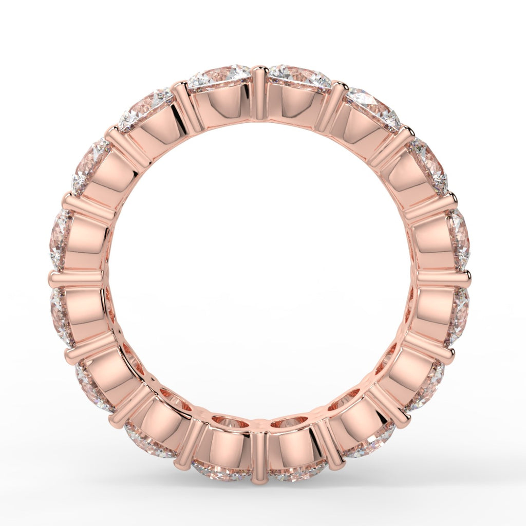 Shared Prong Setting Wedding Band Featuring 3.84 TCW Round Moissanite 7