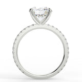 Pave Engagement Ring Featuring 2.0 CT Round Moissanite 9