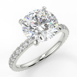 Pave Engagement Ring Featuring 2.0 CT Round Moissanite 4