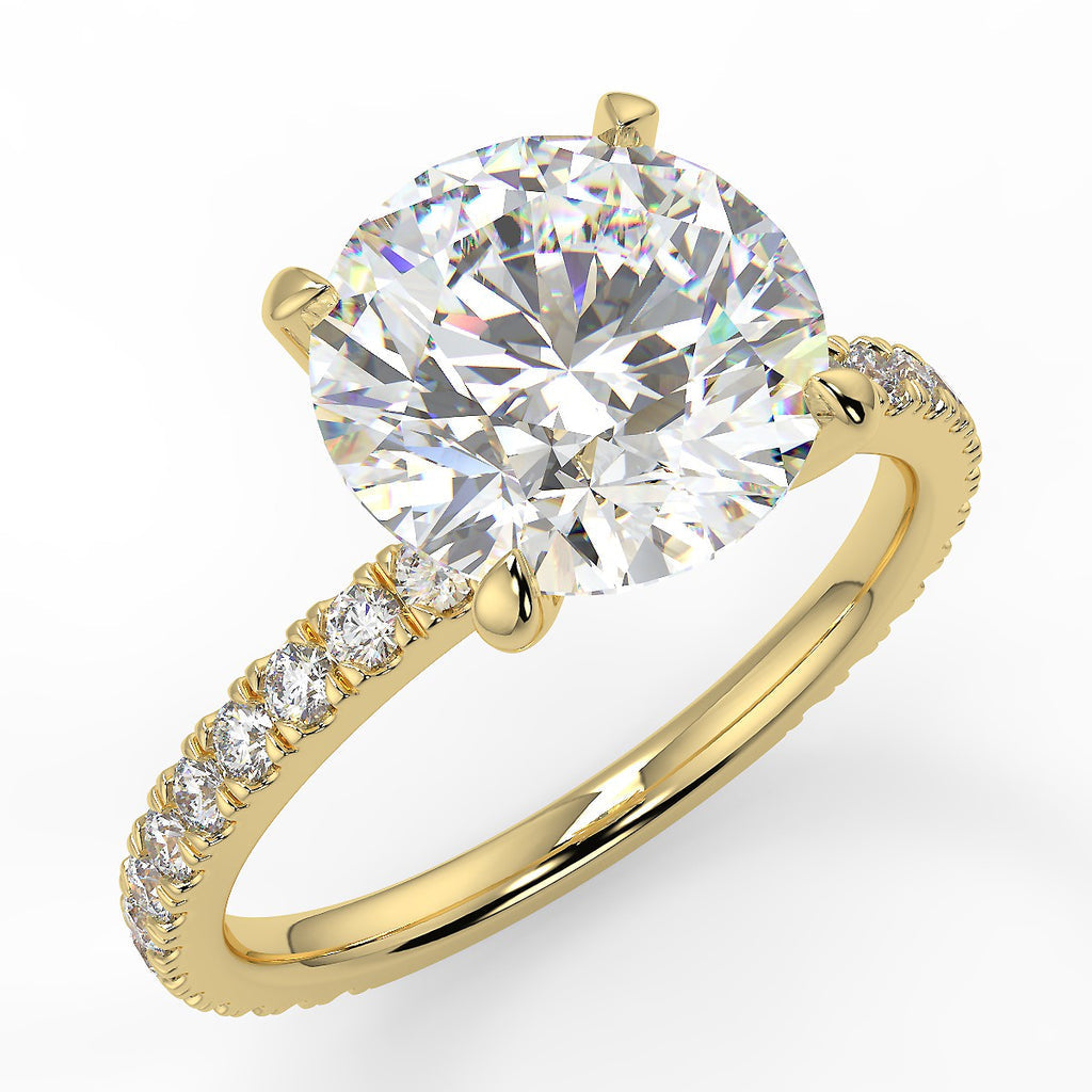 Pave Engagement Ring Featuring 2.0 CT Round Moissanite 1