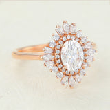 Oval Cluster Lab-Grown Diamond Engagement Ring