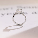 Stunning 1.0 - 2.0 CT Asscher Moissanite Engagement Ring With Twisted Pave Design 8