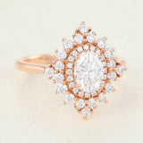 Oval Cluster Lab-Grown Diamond Engagement Ring