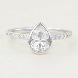 Pear Bezel & Pave Lab-Grown Diamond Engagement Ring