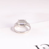 Stunning 1.0 - 2.0 CT Emerald Moissanite Engagement Ring with Three Stone Design 4