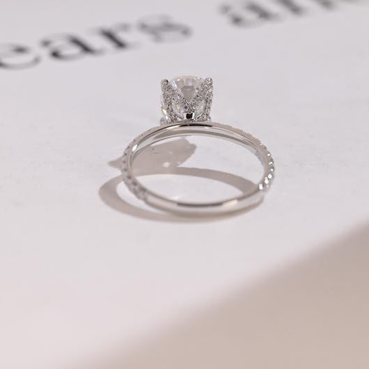 Pear Pave Lab Grown Diamond Engagement Ring