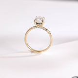 Stunning 1.0 - 2.0 CT Oval Moissanite Engagement Ring with Hidden Halo Design 7