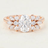 Oval Cluster Lab-Grown Diamond Engagement Ring