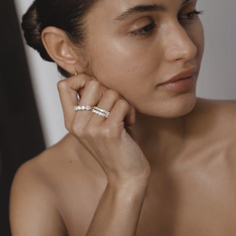 Half Eternity Wedding Band Featuring 0.40 TCW Round  Moissanite 9