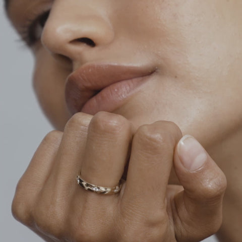 Flush Setting Wedding Band Featuring 0.15 TCW Round Moissanite 8