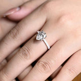 Stunning 1.0 - 2.0 CT Pear Moissanite Engagement Ring with Pave Design 4