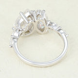 2.83 CT Pear & Marquise Cluster Lab-Grown Diamond Engagement Ring