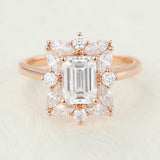 Emerald Cluster Lab-Grown Diamond Engagement Ring
