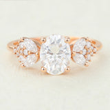 Oval Cluster Lab-Grown Diamond Engagement Ring