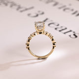 Stunning 1.0 - 2.0 CT Oval Moissanite Engagement Ring with Pave & Hidden Halo Design 8