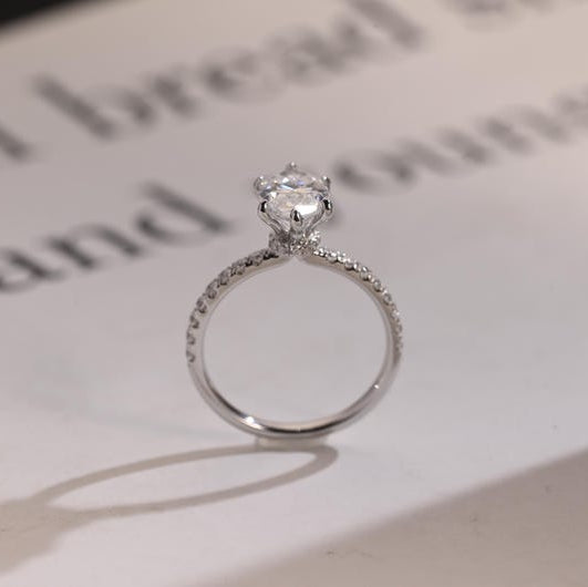 Marquise Pave Lab Grown Diamond Engagement Ring