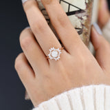 Round Cluster Lab-Grown Diamond Engagement Ring