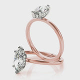 1 CT Marquise Shaped Moissanite Engagement Ring In Hidden Halo Design 12