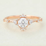Round Cluster Lab-Grown Diamond Engagement Ring