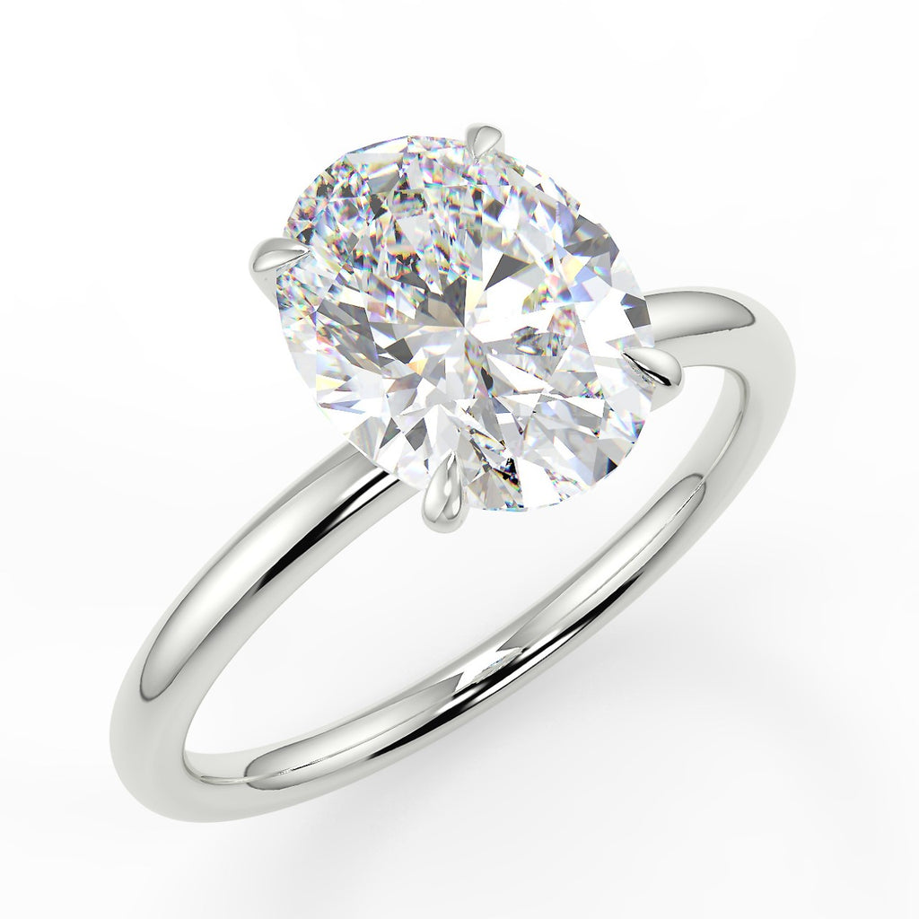 Solitaire Engagement Ring Featuring 1.91 CT Oval Moissanite 4