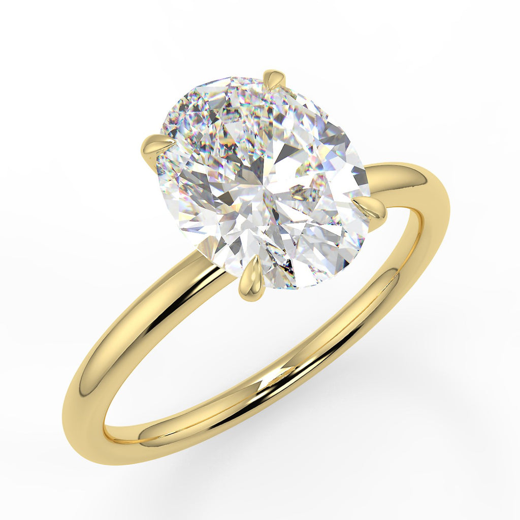 Solitaire Engagement Ring Featuring 1.91 CT Oval Moissanite 1