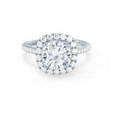 Round Halo & Pave Lab Grown Diamond Engagement Ring