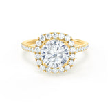 Round Halo & Pave Lab Grown Diamond Engagement Ring
