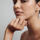 Curved Wedding Band Featuring 0.20 TCW Round Moissanite 2