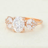 Oval Cluster Lab-Grown Diamond Engagement Ring