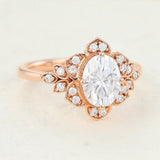 Oval Cluster Lab-Grown Diamond Engagement Ring