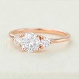 Round Three Stone Lab-Grown Diamond Engagement Ring