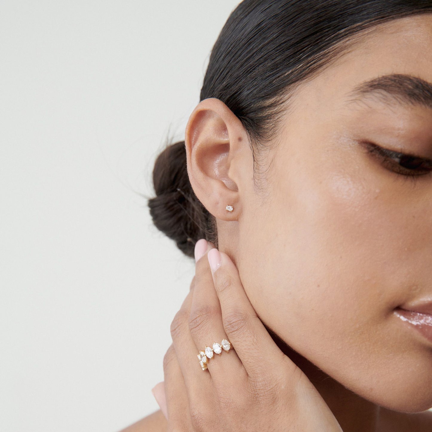 Six Stone Wedding Band Featuring 1.6 TCW Oval Moissanite 4