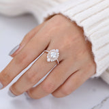 Round Cluster Lab-Grown Diamond Engagement Ring